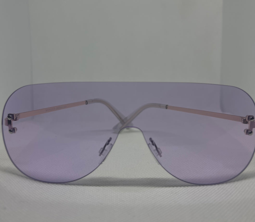 Oversize Aviators-Light Purple Clear